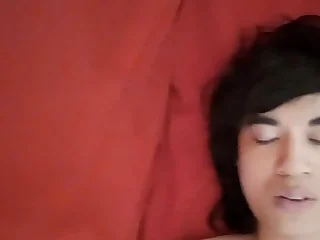 Different views of face, torso, belly, nipples, mouth, skin of abstain and smooth twink jerking off his XXX cock not far from amateur gay porn peel